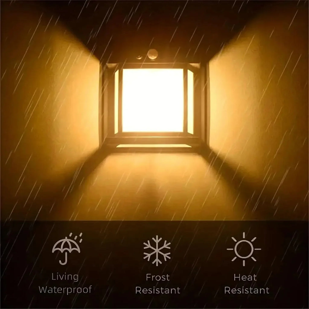 Lampada solare da parete con sensore movimento, 3 modalità, IP65, per giardino