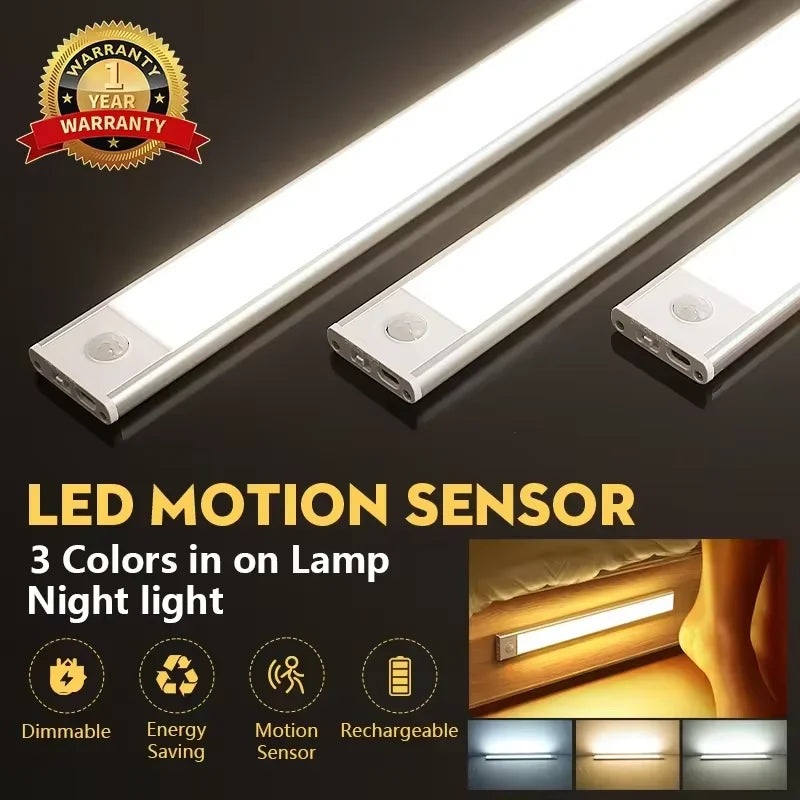 Lampada LED con Sensore di Movimento, Ricaricabile e Dimmabile, 3 Colorazioni