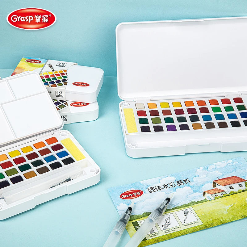 Set di acquerelli 12/24/36/48 colori con pennarelli ad acqua per artisti