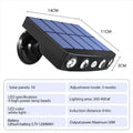 Lampada Solare 4 LED con Sensore di Movimento, 3 Modalità, IP65