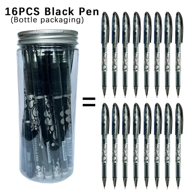 Set da 16 penne gel cancellabili 0,5 mm – 6 colori per scuola e ufficio