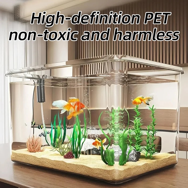 Aquarium transparent créatif de bureau pour décoration de maison ou de bureau, rectangulaire (cuve nue, aucun décor ni pierre inclus)