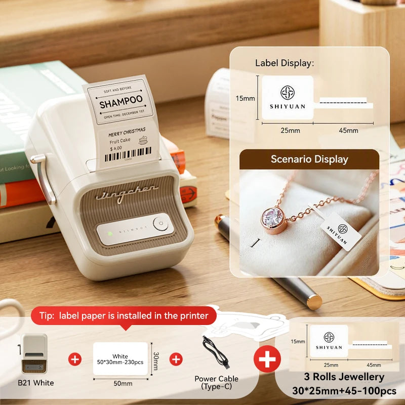 Stampante termica B21: etichette wireless per abbigliamento, gioielli e…