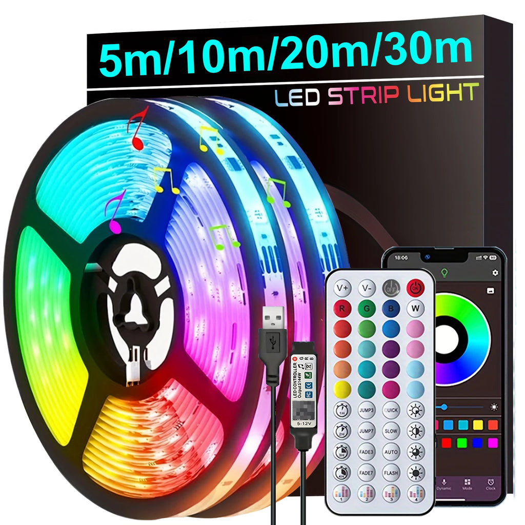Striscia LED RGB con sincronizzazione musica, controllo app, per ambienti e TV