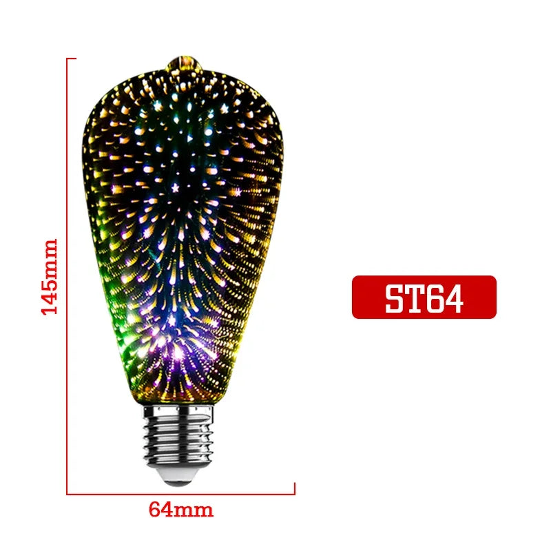 Lampadina LED Edison 3D Colorata E27 4W 360°