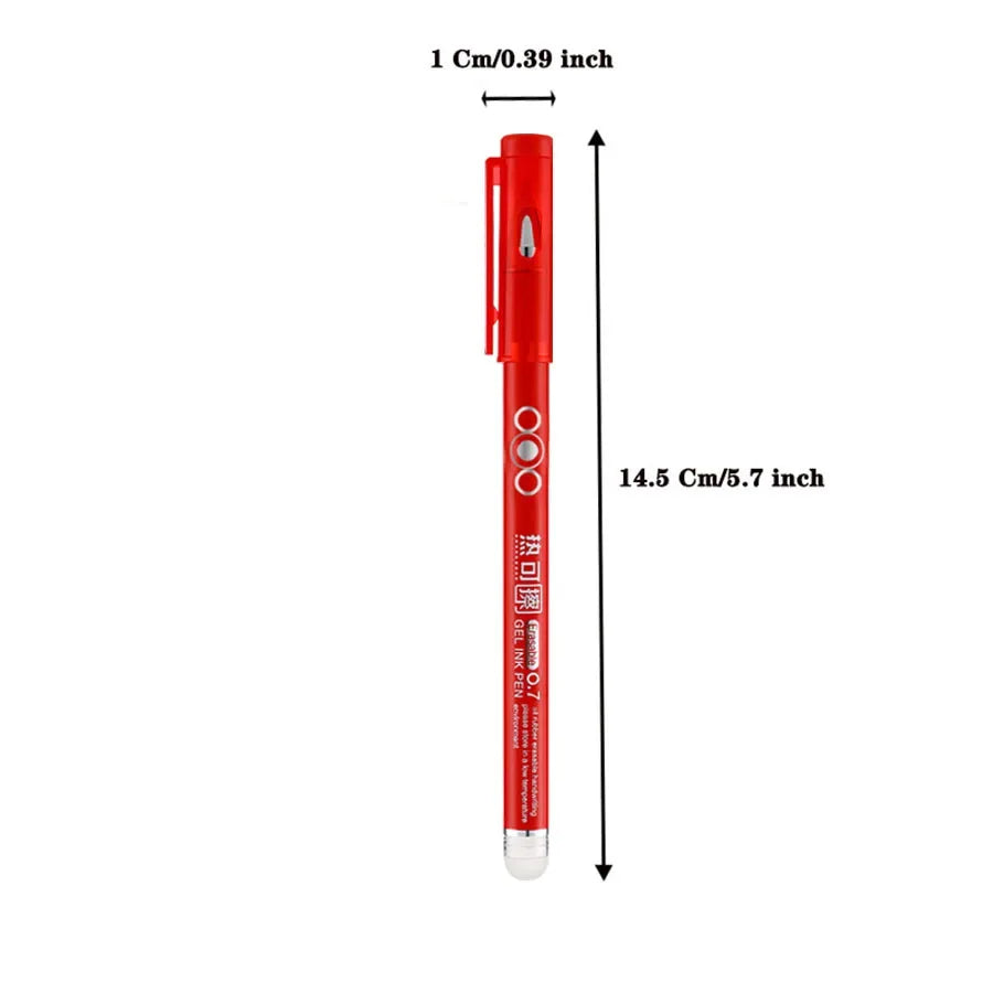 Set da 4 penne gel cancellabili a caldo, punta 0.7 mm – nero, blu, rosso e verde