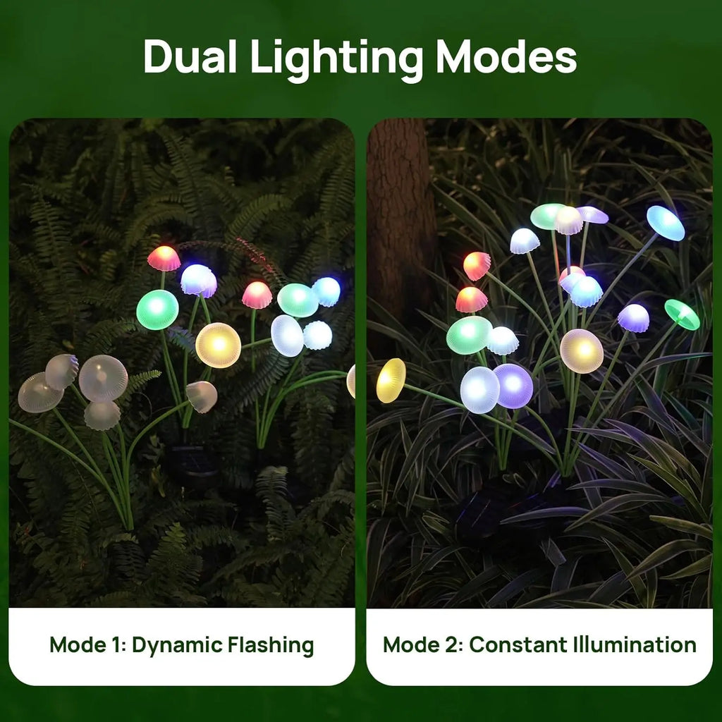 Lampade Solari a Forma di Fungo Dual Mode, LED Impermeabili per Patio