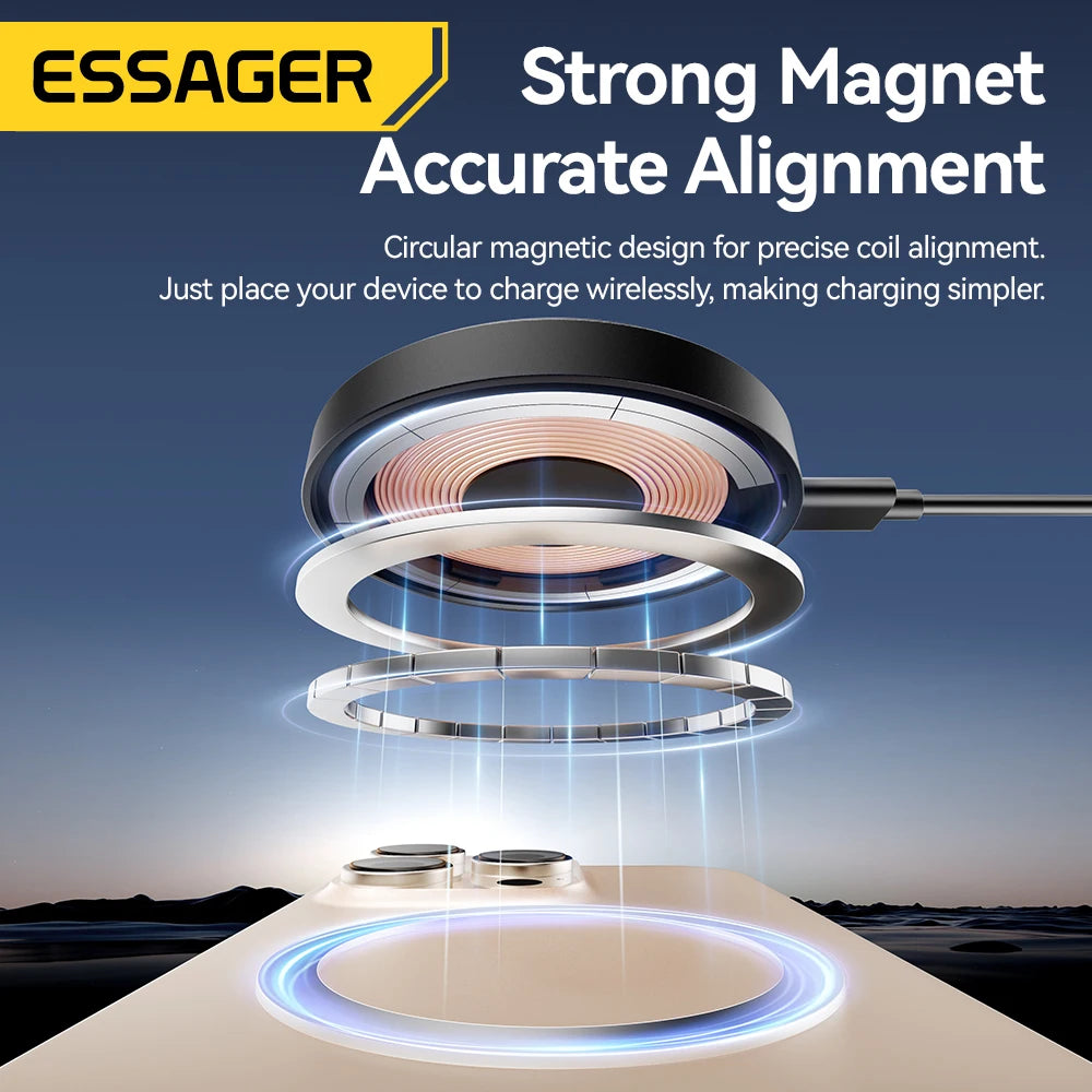 Ricarica wireless magnetica 15W – Supporto rapido per iPhone, Samsung e Xiaomi
