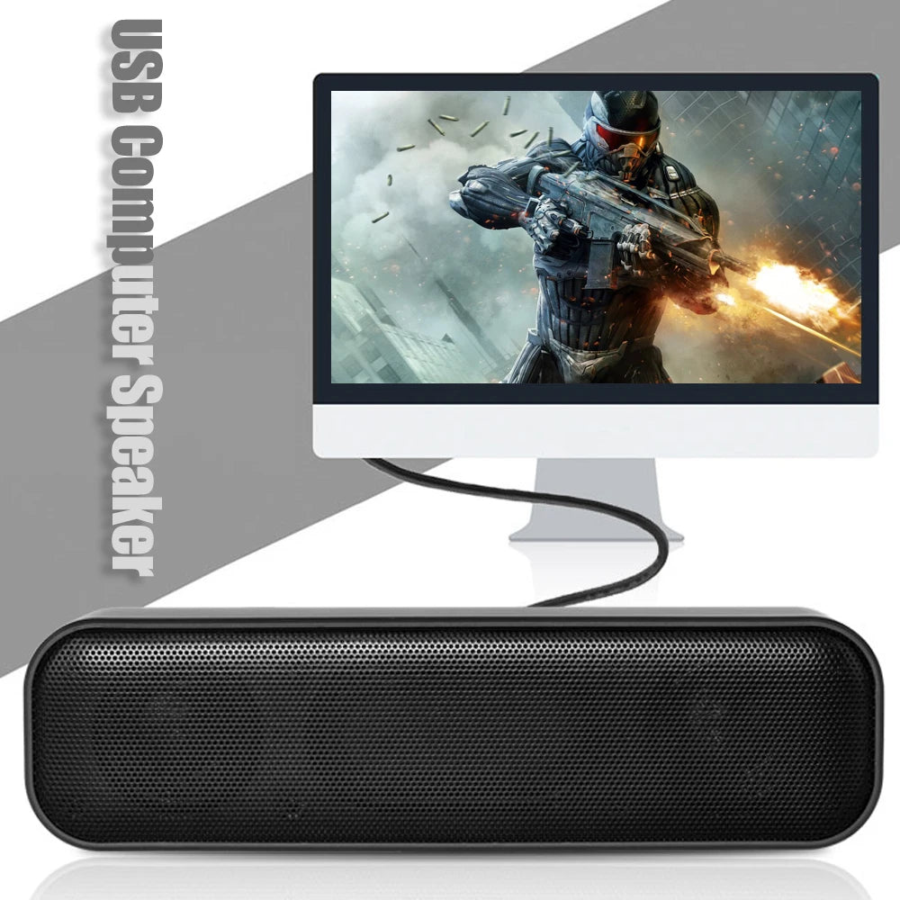 Soundbar USB da 2x3W per PC, Laptop e TV – Design Compatto e Plug‑and‑Play