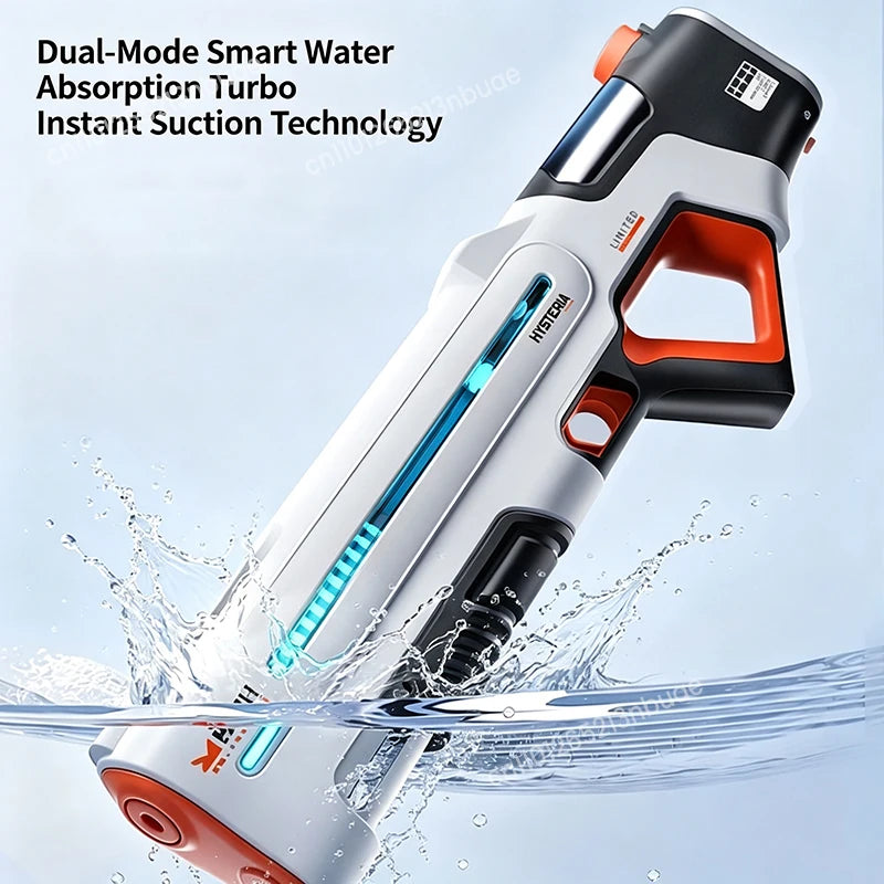 New Pulse Colorful Flashing Electric Continuous Water Gun Toy Automatic Water Suction Large Capacity Adult Water Toy Gift