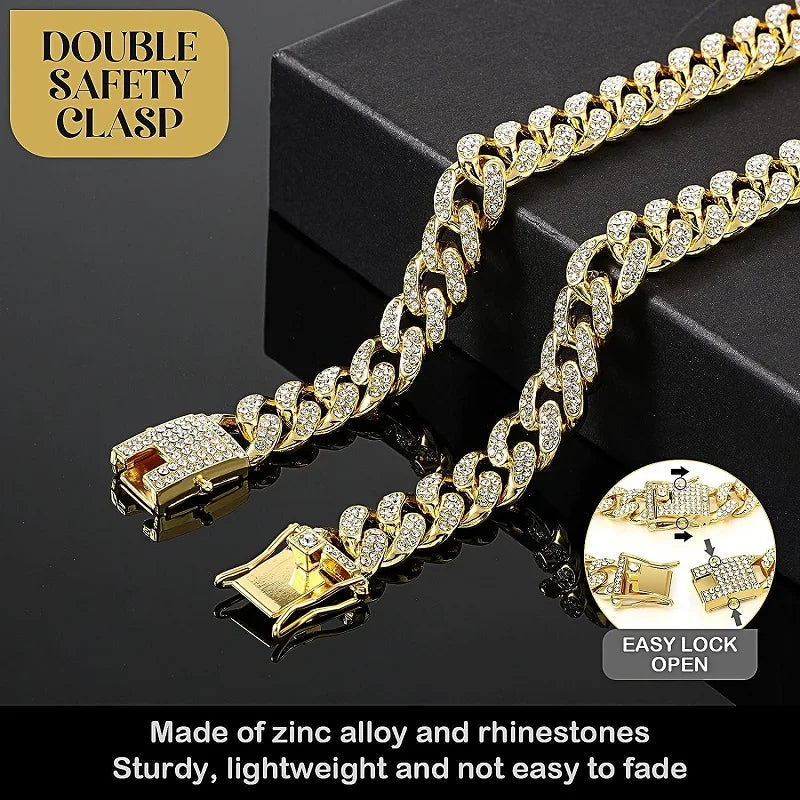 Collare a catena in metallo lusso oro per cani e gatti – 12,5 mm