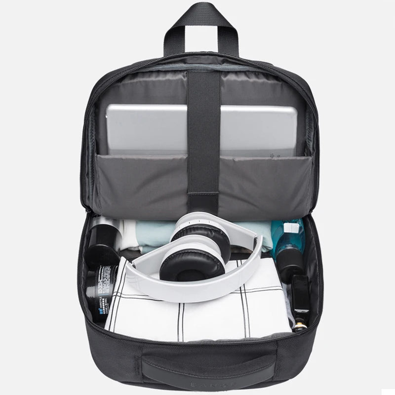 Sac à dos décontracté unisexe avec port USB, poches multiples et design patchwork