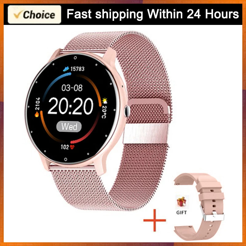 Smartwatch sportivo impermeabile 1.28" con monitor cardio, pressione e notifiche