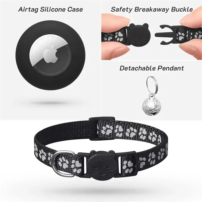 Collare per Gatti con Porta Airtag, Riflettente, Con Campanellino, Regolabile…