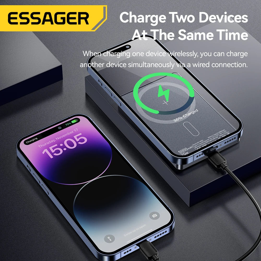 Power Bank Wireless 5000 mAh 20 W Ultra‑Thin con Magnete N52 per iPhone 14‑17