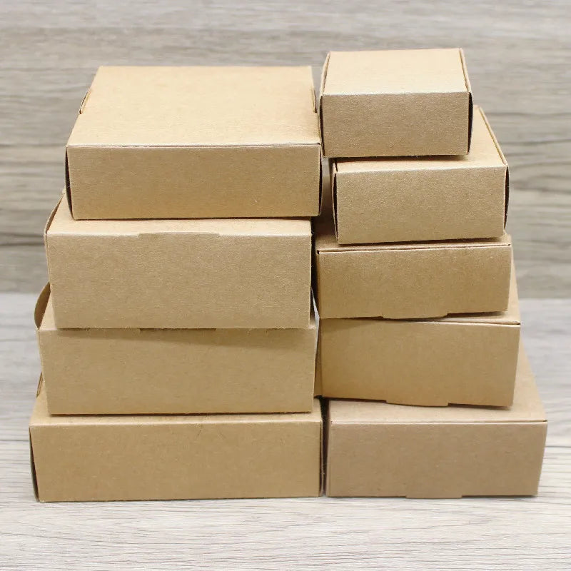 10pcs Various Gift Packaging White Kraft Paper, Window Box Paper, Marble Box with Window, Christmas Packaging Packaging Box