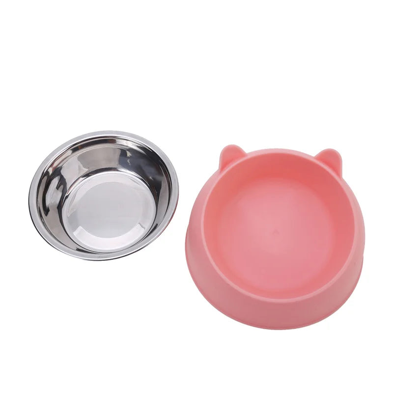 Ciotola inclinata in acciaio inox per gatti e cani – Set 2 ciotole