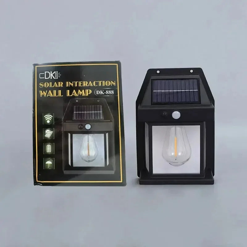 Lampada solare da parete con sensore movimento, 3 modalità, IP65, per giardino
