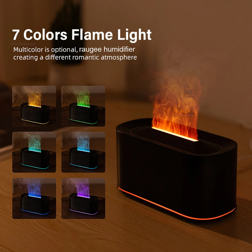 Diffusore aromaterapico con fiamma arcobaleno, luce LED e umidificazione…