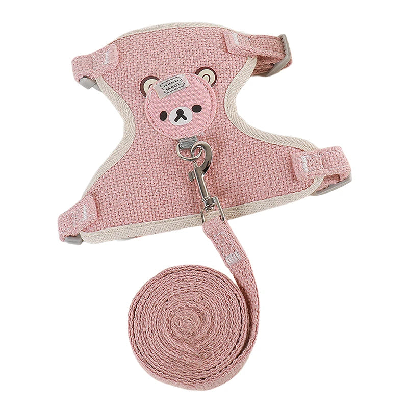 Imbracatura regolabile per cani e gatti con guinzaglio 120 cm – Mesh traspirante