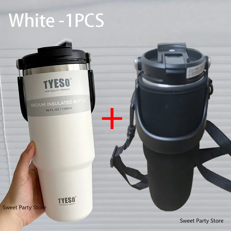 Thermos in acciaio inox 600‑1200 ml con doppio isolamento e tappo multifunzione