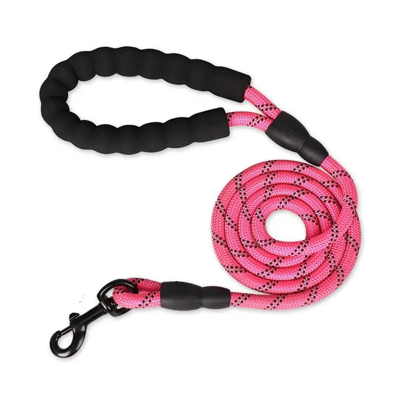 Guinzaglio Riflettente per Cani Forti con Impugnatura Imbottita Nylon Doppio…