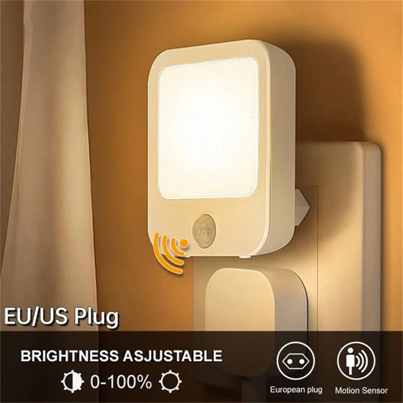 Lampada notturna LED con sensore di movimento dimmerabile, EU plug
