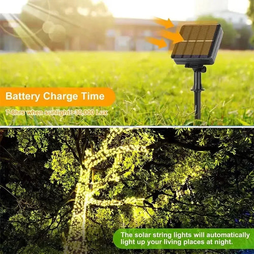 1, 2, 3, 4, 5 Packs Solar LED Fairy Lights – Outdoor Christmas Lights with 8 Modes, Copper Wire, Waterproof, for Garden, Tree, Patio Décor