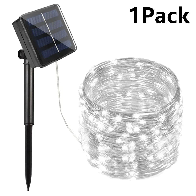 Luci a LED solari a catena per esterni – Ghirlanda impermeabile per giardino,…