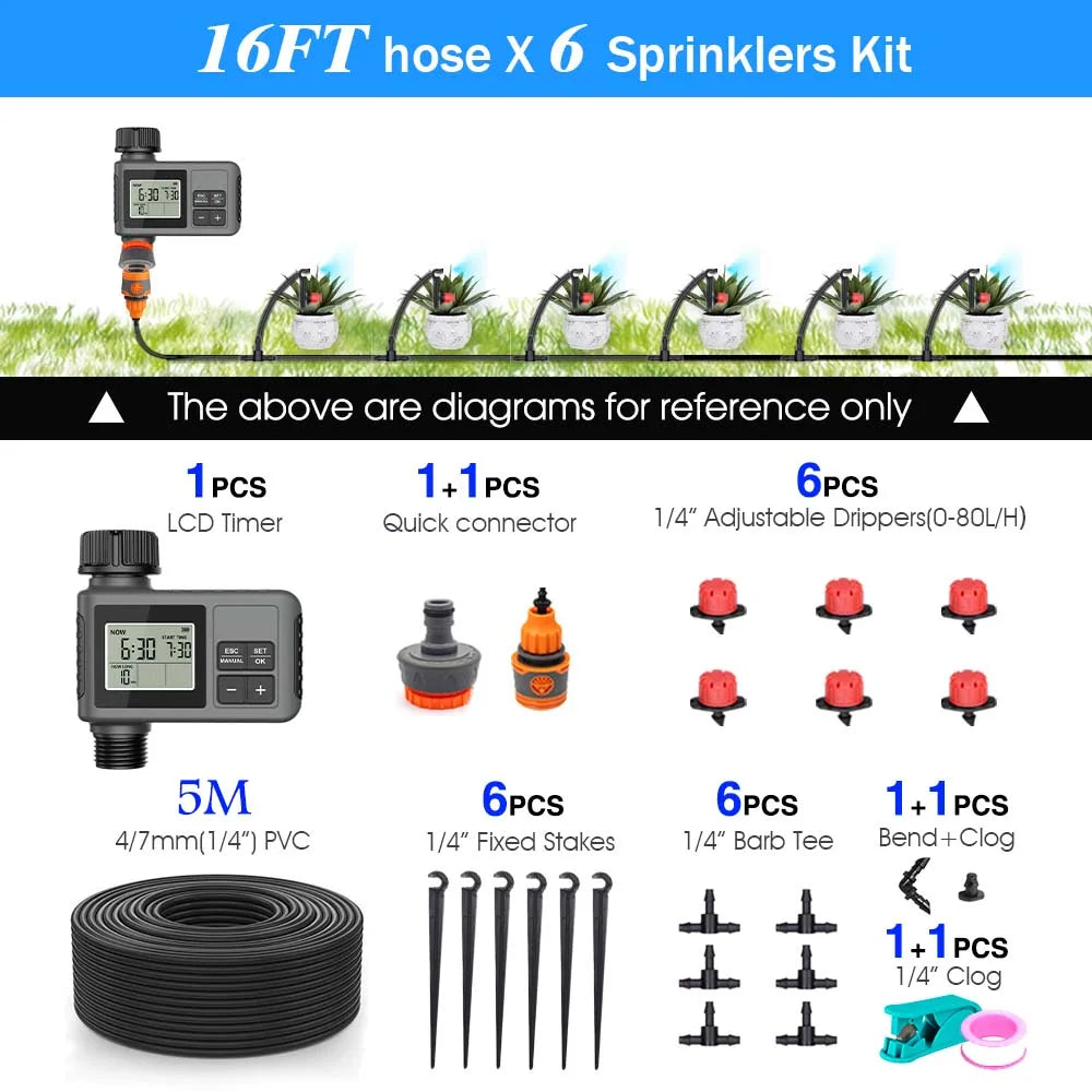 Timer LCD Irrigazione 30‑5 m con Ugello Regolabile – Sistema Intelligente