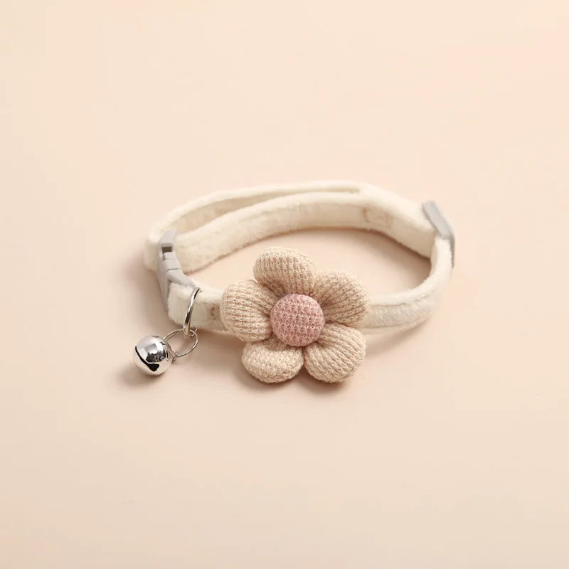 Collarlo per Gatto con Fiore Regolabile a Scatto - Campanellino