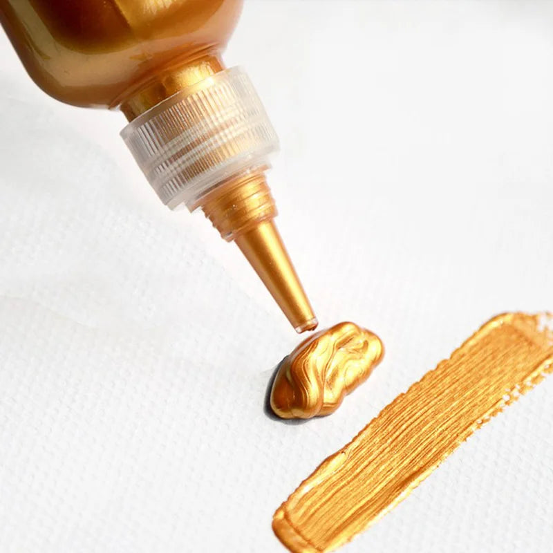 Colori Acrilici Metallici Dorati 60ml, Impermeabili e Non Sbiaditi, per Nail…