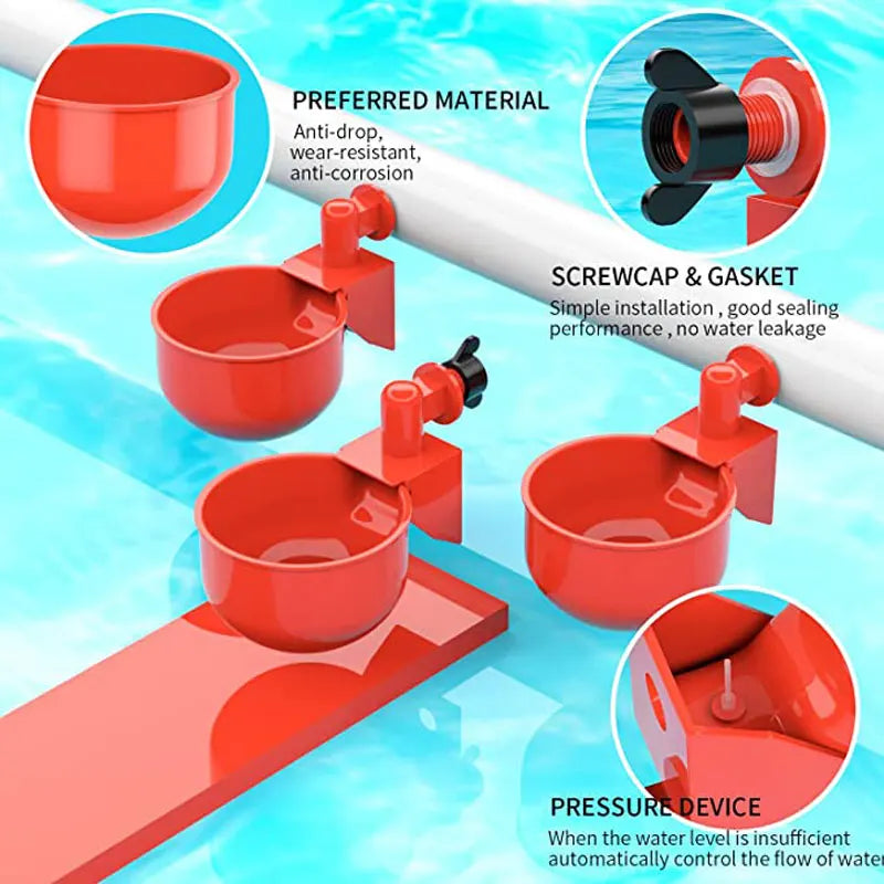 Distributore d'Acqua Automatico per Pollame – 12 Boccette Grande Capacità