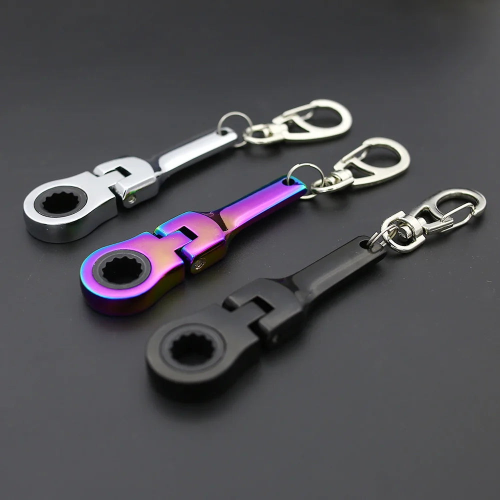 Tuningkeychains JDM Car Auto Tuning Parts 10mm Ratchet Wrench Keychain Keyring Key Ring Metal