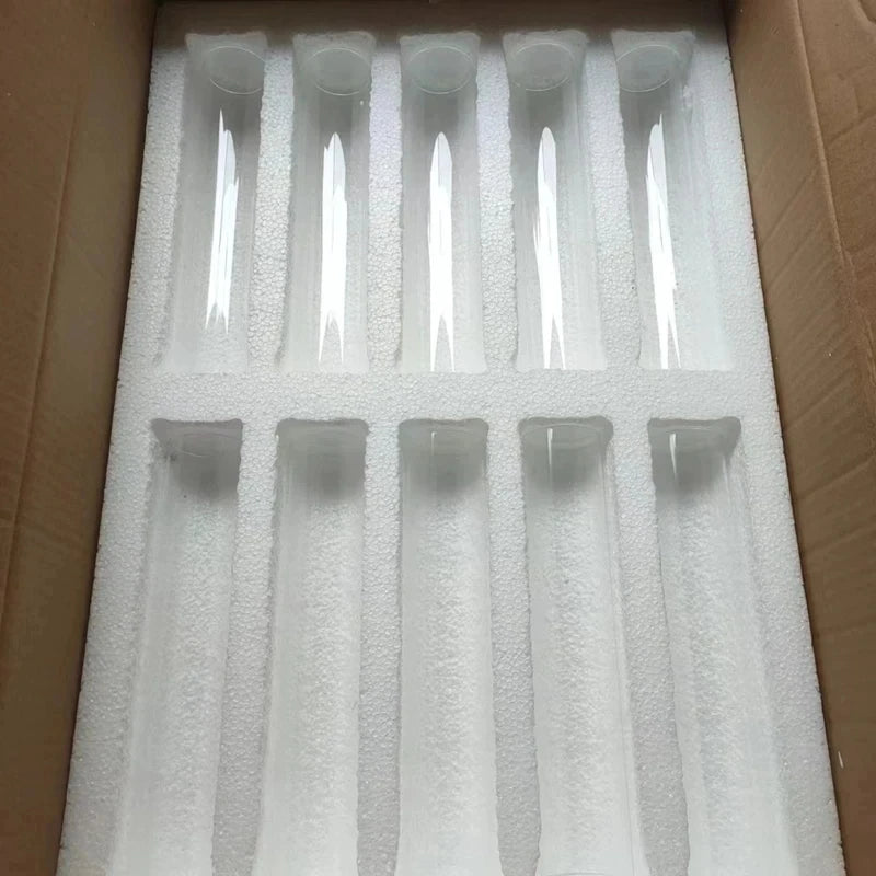 Set da 10 tubi di vetro trasparente 25 cm per porta candele matrimonio