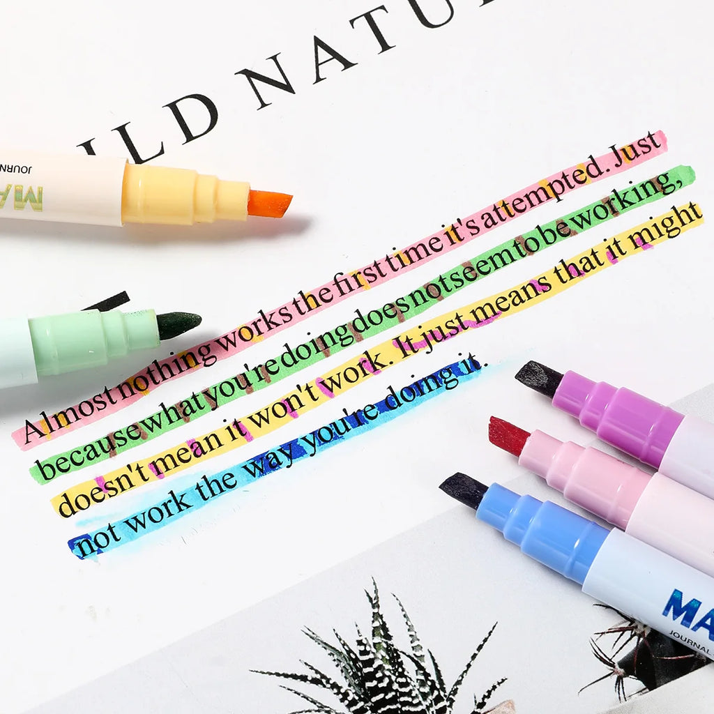 12 double‑ended magic color‑changing highlighter set – pastel shades for school, office, DIY