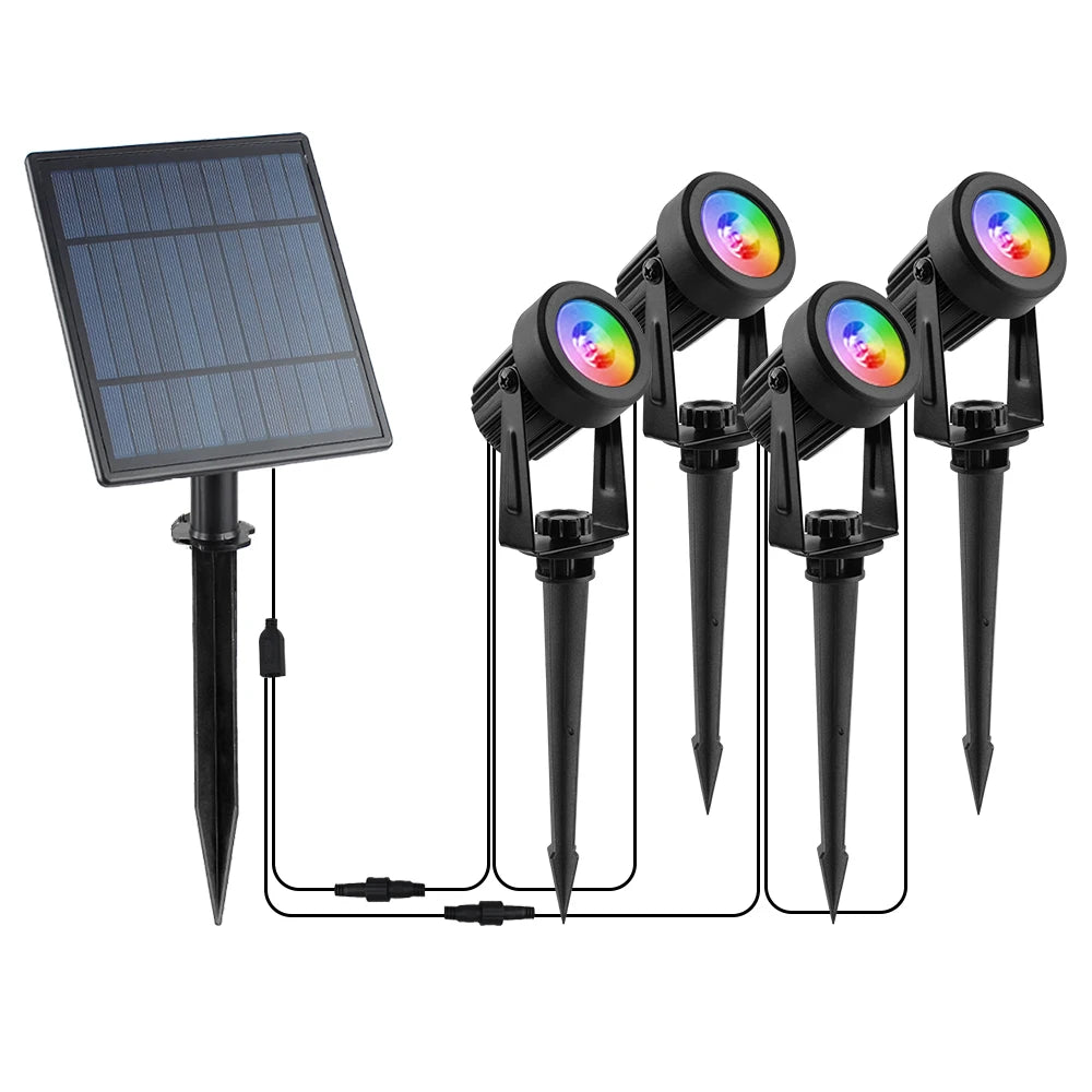 Lampada da giardino a energia solare LED IP65 con luci RGB e bianco…