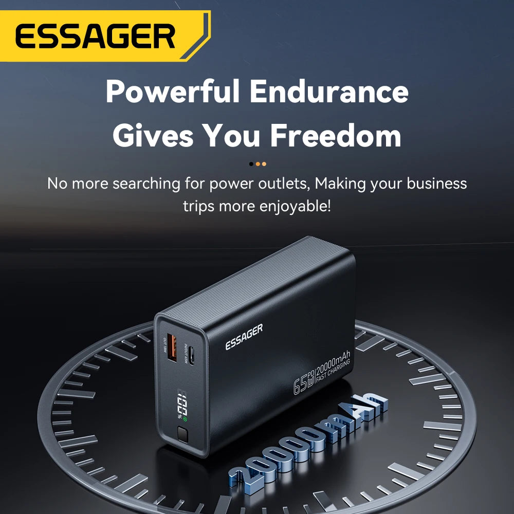 Power Bank 20000mAh 65W Ricarica Rapida PD per PC e Smartphone