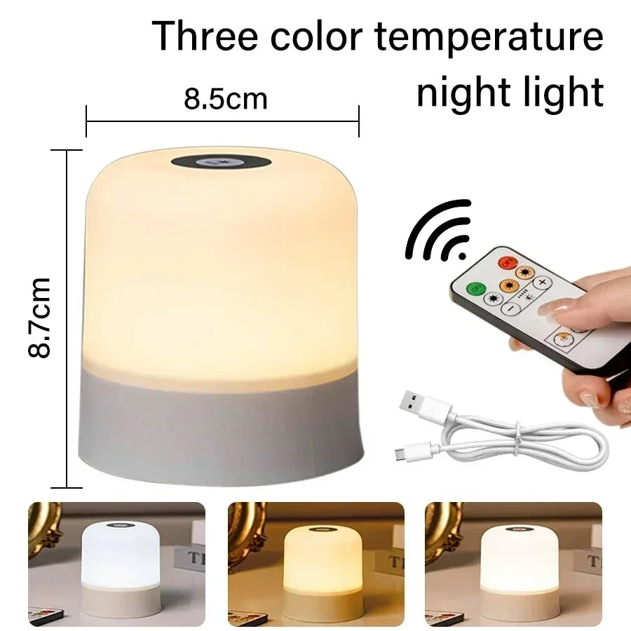 Lampada Notturna Touch RGB Ricaricabile con Telecomando – Illuminazione…