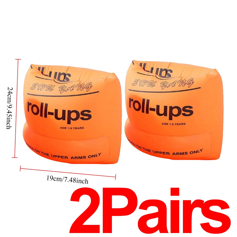Adult Kids Universal Inflatable Armbands Arm Swimming Rings Double Air Bag Arm Float Rings Pool Floaters Swim Arm Rings