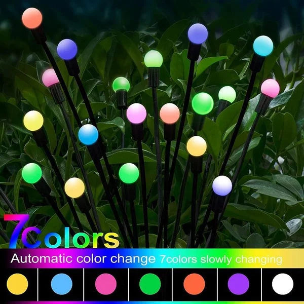 Lampada solare da giardino con luce a lucciole, LED, resistente all’acqua