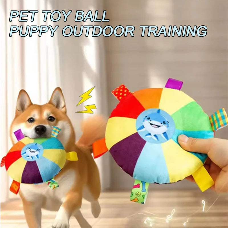 Palla Interattiva per Cani con Campanellino e Maniglie Colorate - Gioco Morbido…