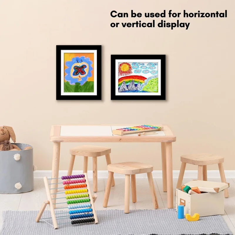 Cornice Arte Bambini 3 Colori A4/6" Quadro Legno Sostituibile