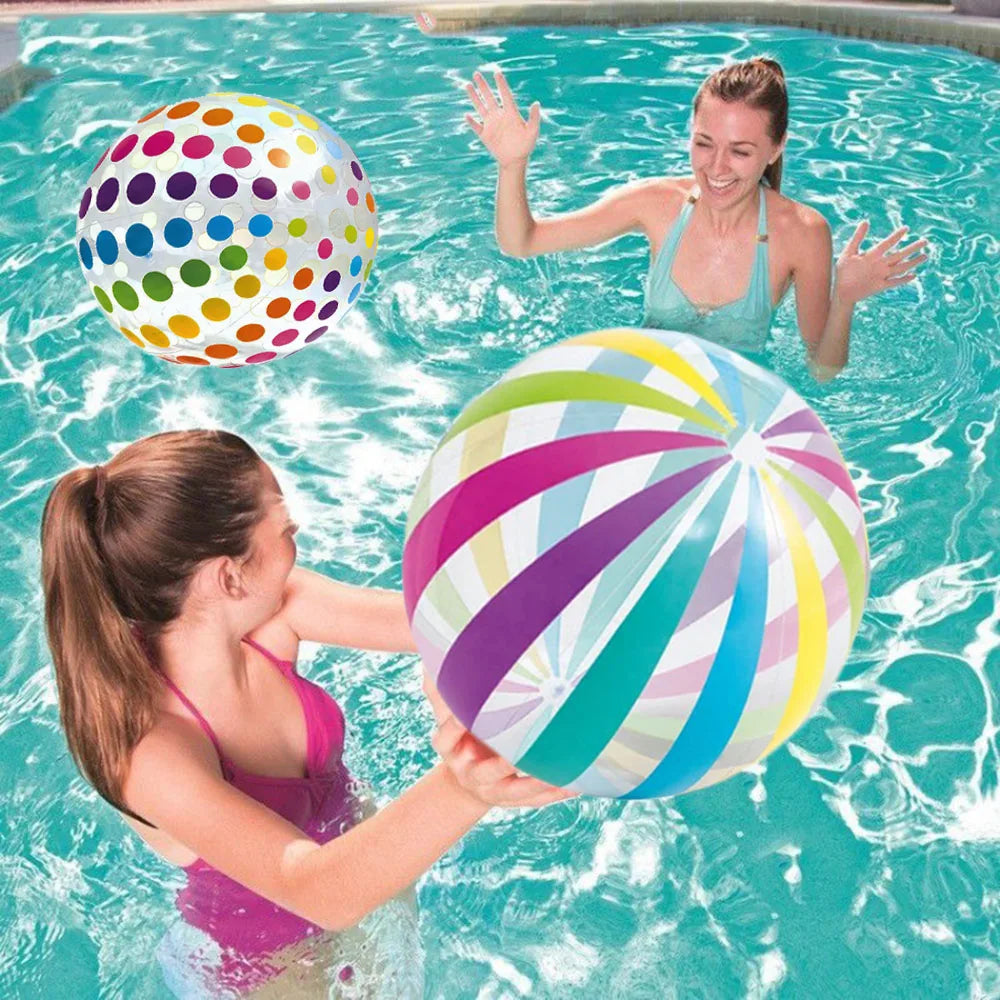 Palla gonfiabile 15,35'' a strisce colorate – spiaggia, piscina e feste