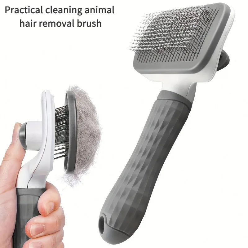 Spazzola Grooming per Cani e Gatti, Pulizia Rapida con Pulsante