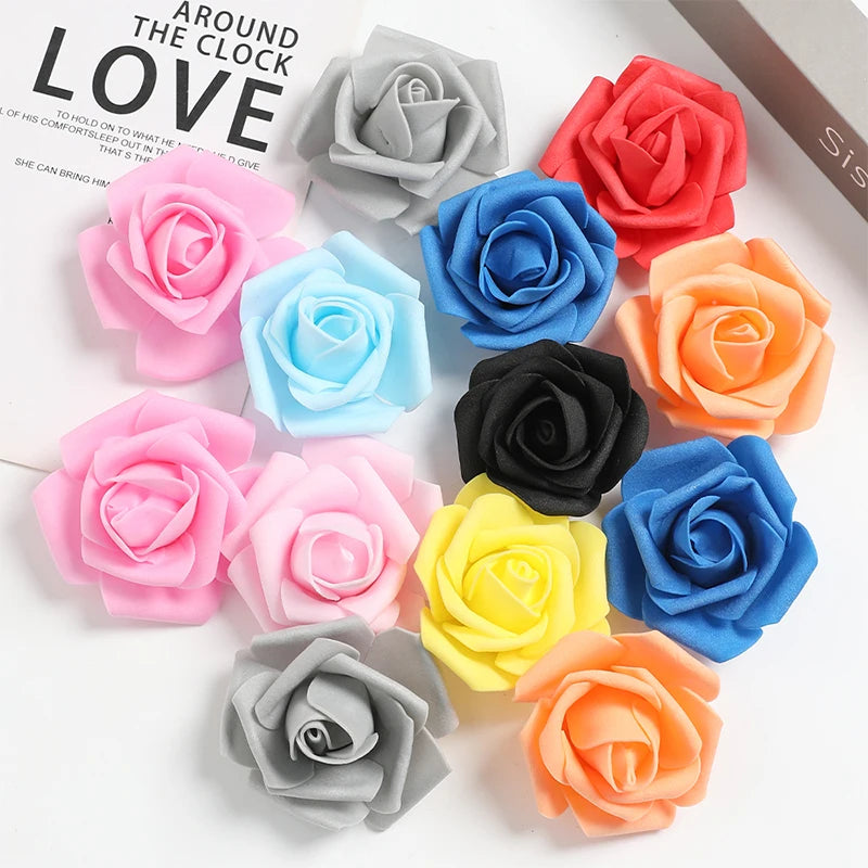 10/20/50Pcs 7cm Artificial Bionic Flowers PE Foam Simulation Roses Fake Flower Decorations for Home Wedding Party Presents
