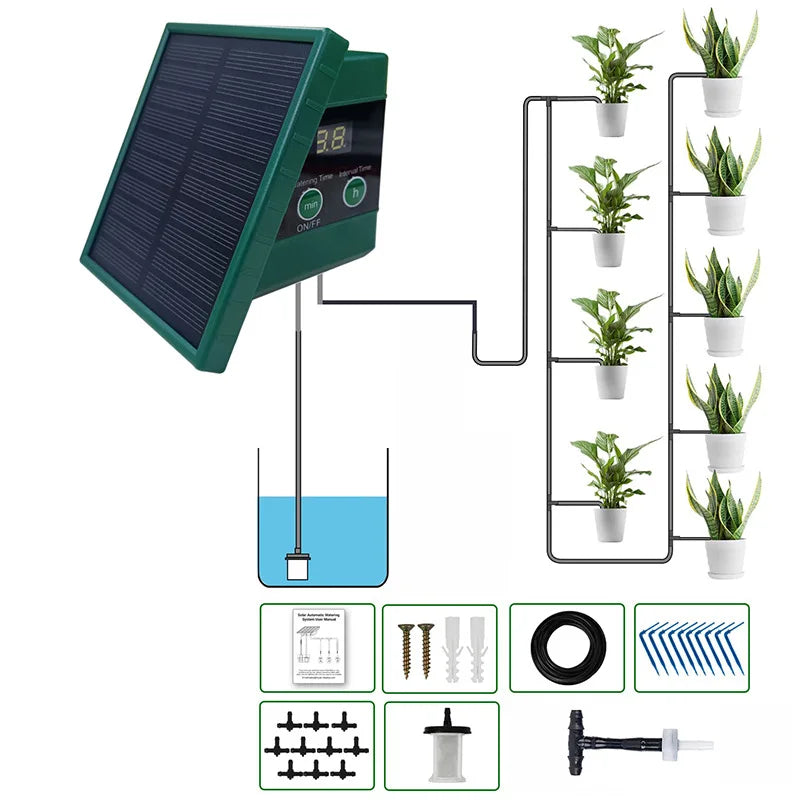 Sistema di Irrigazione Solare Automatico per Giardino e Balcone – Kit DIY Drip