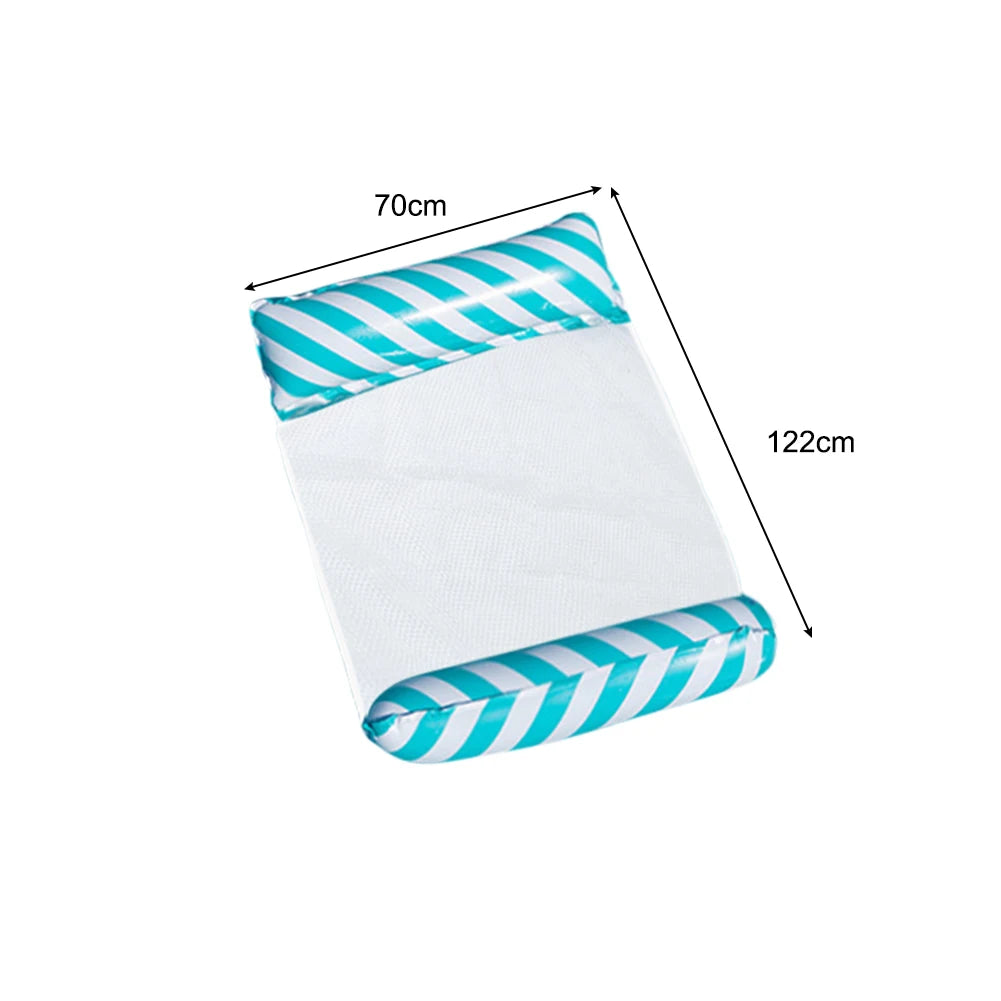 Summer Foldable Water Hammock Swimming Pool Inflatable Air Mattress for Beach Leisure Party Floating Beds With Net Backrest