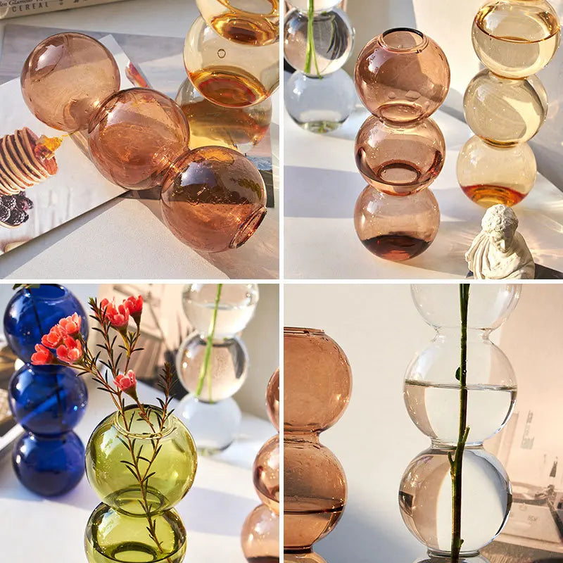 Vaso di vetro nordico per fiori e terrari – decorazione casa