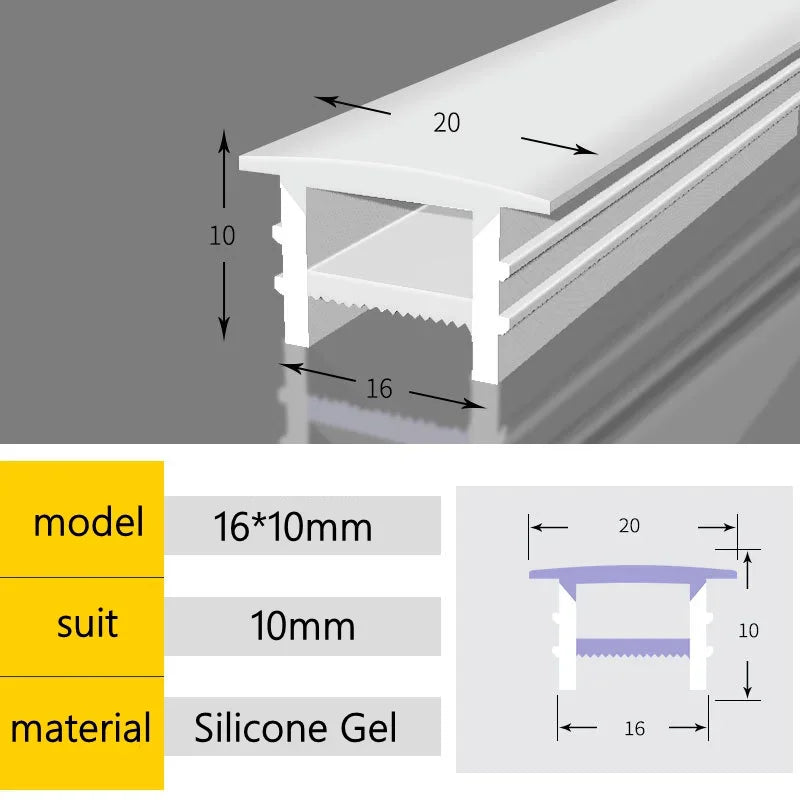 Tubo silicone bianco flessibile per LED neon, IP65, WS2811/WS2812B
